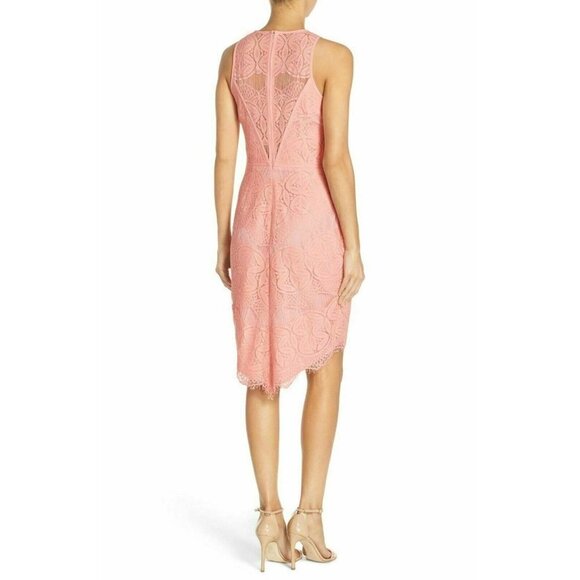 Adelyn Rae Womens Light Pink Lace High/Low Sheath - Picture 2 of 6